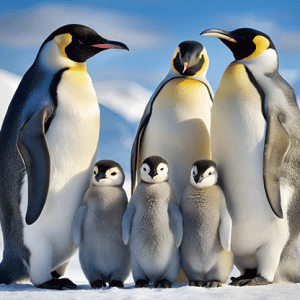 Heuer Postkarte 3D Pinguinfamilie 8064