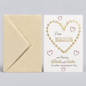Heuer Naturkarte mit Umschlag "Zum Hochzeitstag"