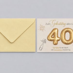 Heuer Naturkarte mit Umschlag 40. Geburtstag