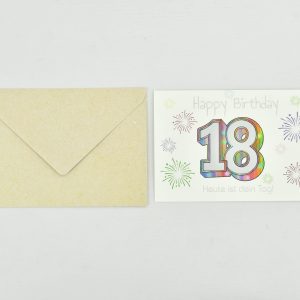 Heuer Naturkarte mit Umschlag 18. Geburtstag