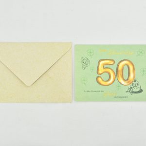 Heuer Naturkarte mit Umschlag 50. Geburtstag