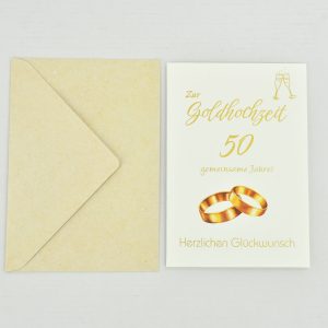 Heuer Naturkarte mit Umschlag "Goldhochzeit"