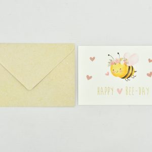 Heuer Naturkarte mit Umschlag "Happy Bee-Day"