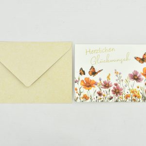 Heuer Naturkarte mit Umschlag "Herzlichen Glückwunsch 3"