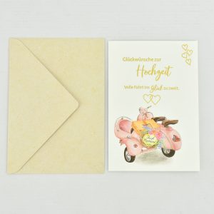 Heuer Naturkarte mit Umschlag "Hochzeit"