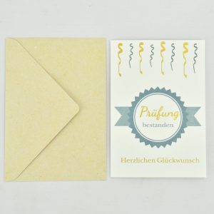 Heuer Naturkarte mit Umschlag "Prüfung bestanden"