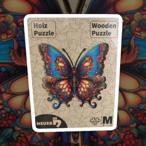 Creative-Art Holzpuzzle HEUER Schmetterling Blau-Orange