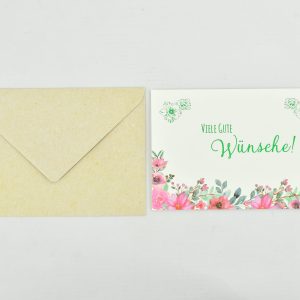 Heuer Naturkarte mit Umschlag " Viele Gute Wünsche"