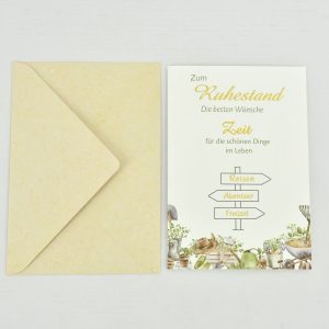 Heuer Naturkarte mit Umschlag "Zum Ruhestand"