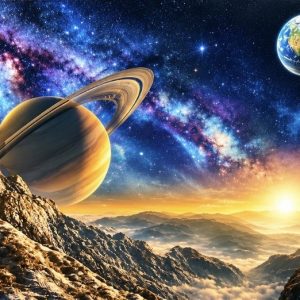 Heuer 3D Schlüsselanhänger Saturn und Erde – Faszination Weltraum