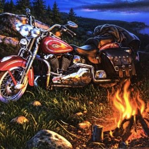 Heuer 3D Schlüsselanhänger Motorrad – Freiheit am Lagerfeuer