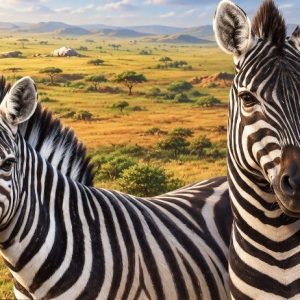Heuer 3D Poster Zebraduo in der Savanne