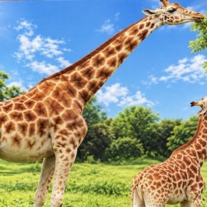 Heuer 3D Poster Giraffenduo im Savannensonnenschein