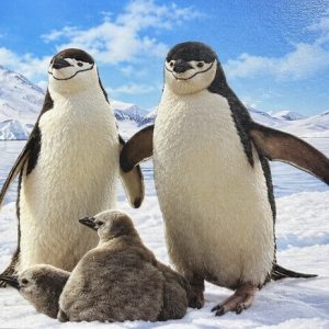 Heuer 3D Poster Pinguinfamilie im Eisparadies