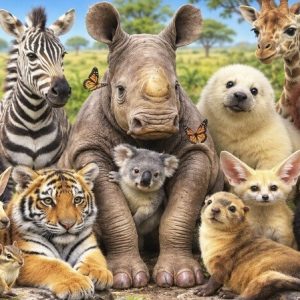 Heuer 3D Poster Tierfreunde aus aller Welt