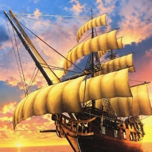 Heuer 3D Schlüsselanhänger Segelschiff – Fernweh im Abendlicht