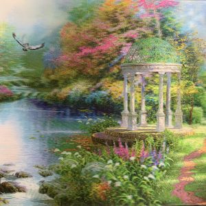Heuer 3D Poster Verträumter Garten am See