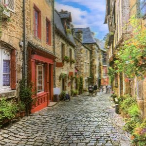 Heuer 3D Lesezeichen Altstadtgasse voller Blumen