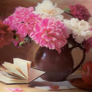 Heuer 3D Lesezeichen Blütenzauber mit Buch und Vase