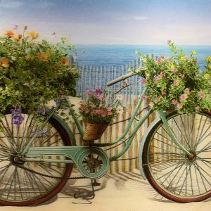 Heuer 3D Schlüsselanhänger Blumenfahrrad am Meer
