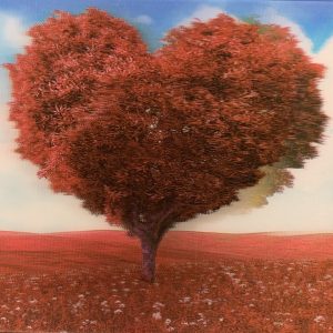 Heuer 3D Schlüsselanhänger Herzbaum im Herbstkleid