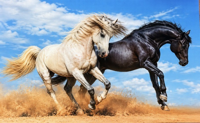 Heuer 3D Poster Pferdeduo – Gemeinsam im Galopp